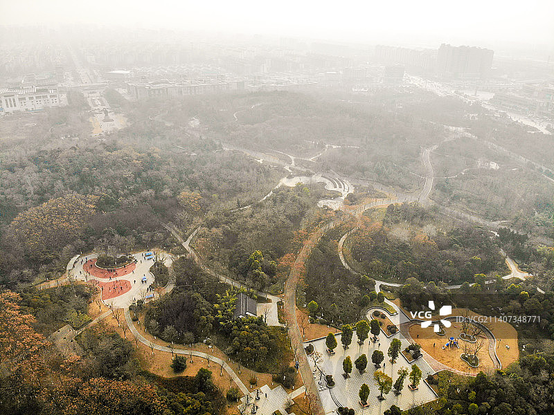 航拍江苏徐州汉文化景区狮子山楚王陵图片素材