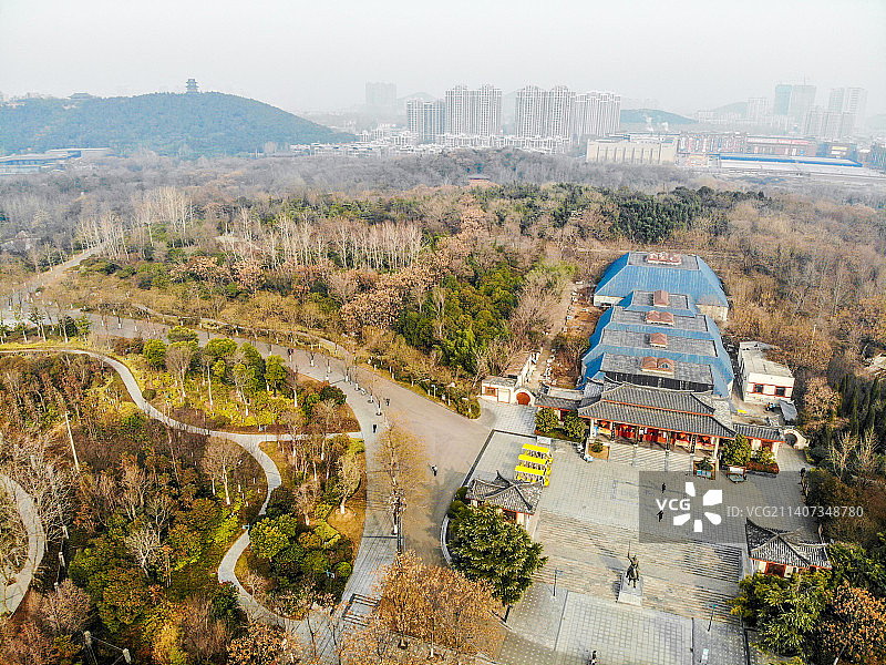 航拍江苏徐州汉文化景区狮子山楚王陵图片素材