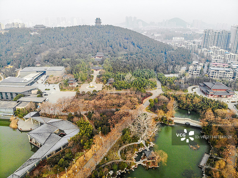 航拍江苏徐州汉文化景区 竹林寺 汉画像石博物馆 徐州汉文化馆图片素材