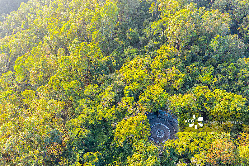 航拍广东省广州市南沙区大角山炮台遗址虎门炮台图片素材