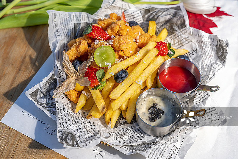 炸鸡薯条套餐图片素材