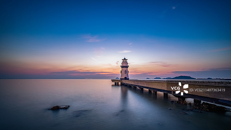 珠海爱情邮局灯塔晨光图片素材