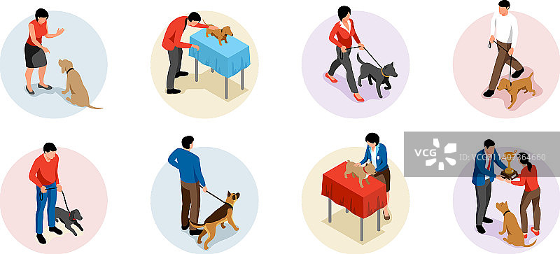 狗狗展示圆形构图图片素材