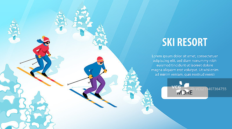 2.5D滑雪胜地banner图片素材