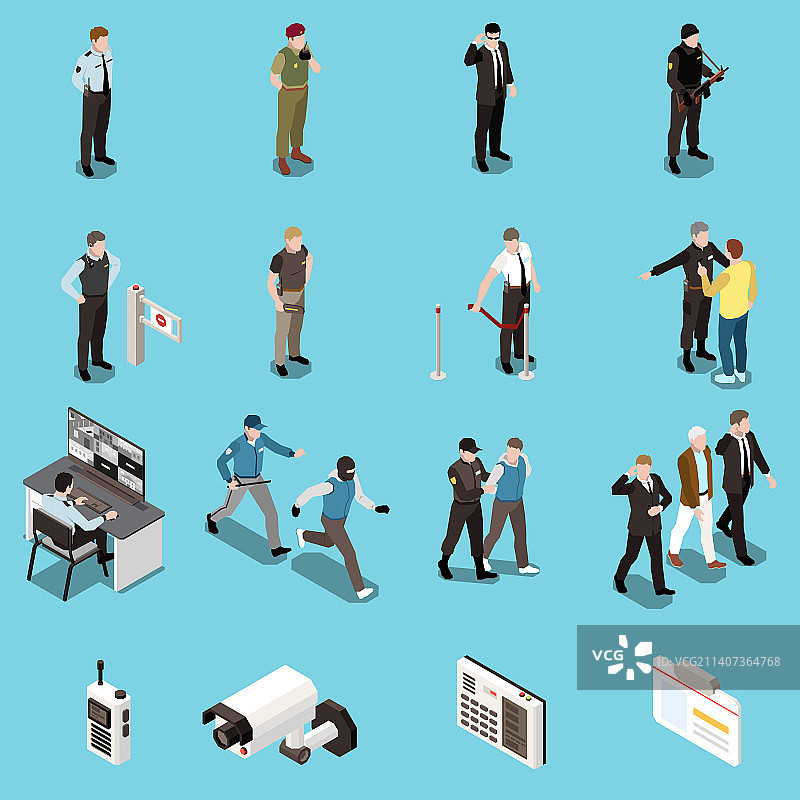 安全服务2.5D图标图片素材