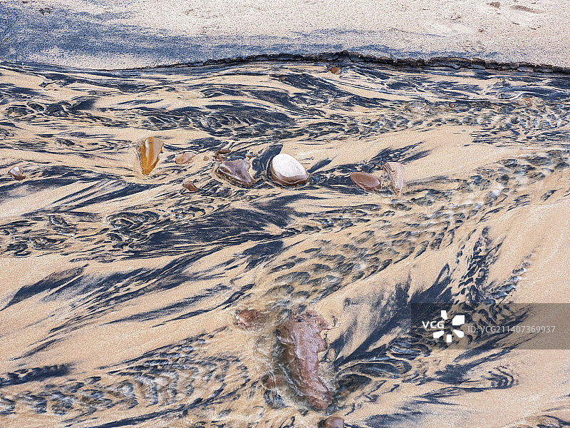 英国苏格兰阿辛特阿赫纳海德海滩上的图案图片素材