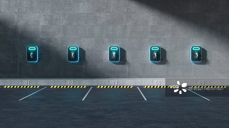 汽车新能源充电站图片素材