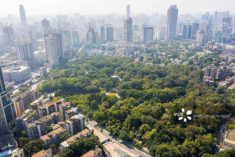 航拍广州黄花岗公园 广州黄花岗七十二烈士墓园图片素材
