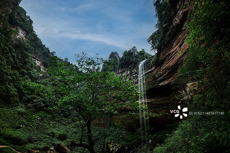 四面山水口寺瀑布图片素材
