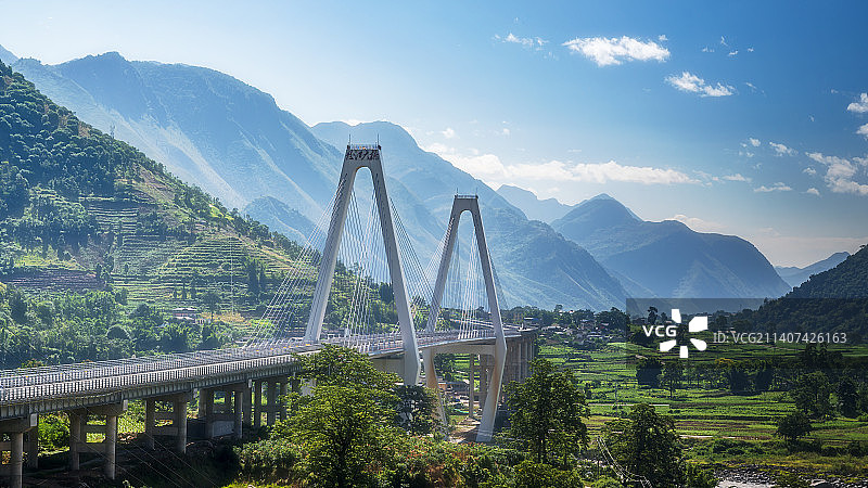 云南省怒江 怒江大桥图片素材
