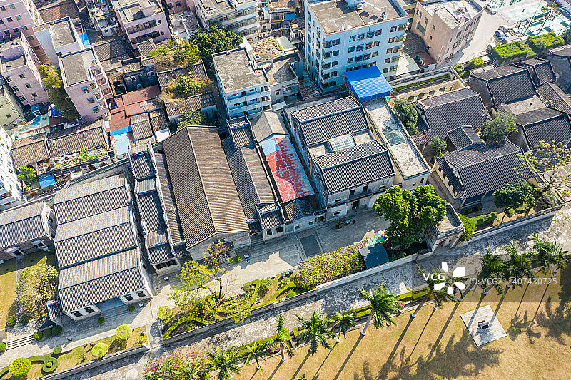 航拍广东珠海梅溪牌坊旅游区 珠海梅溪村陈芳故居图片素材
