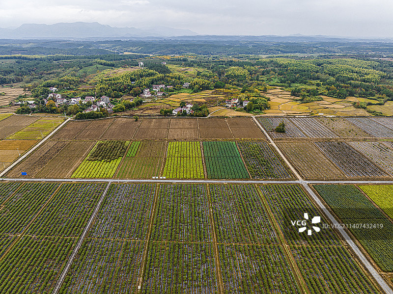 航拍安徽省宣城市宣州区兴洋村风光图片素材