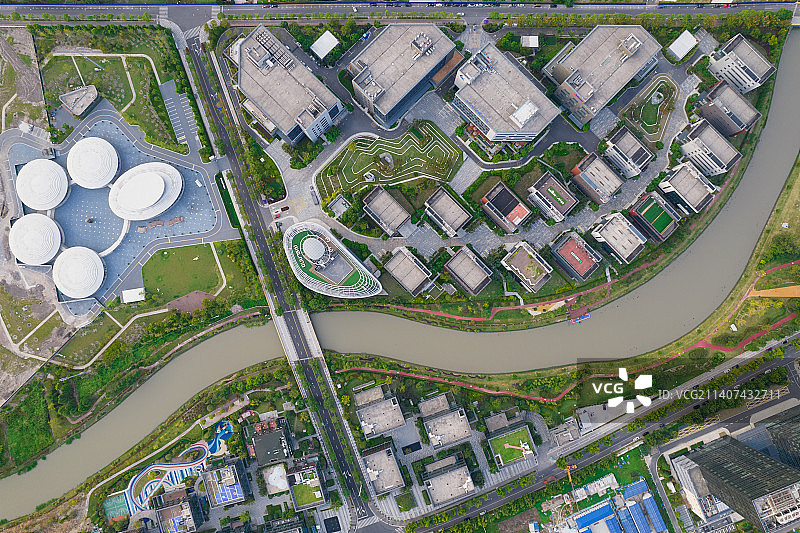 浦东新区张江人工智能岛航拍图片素材