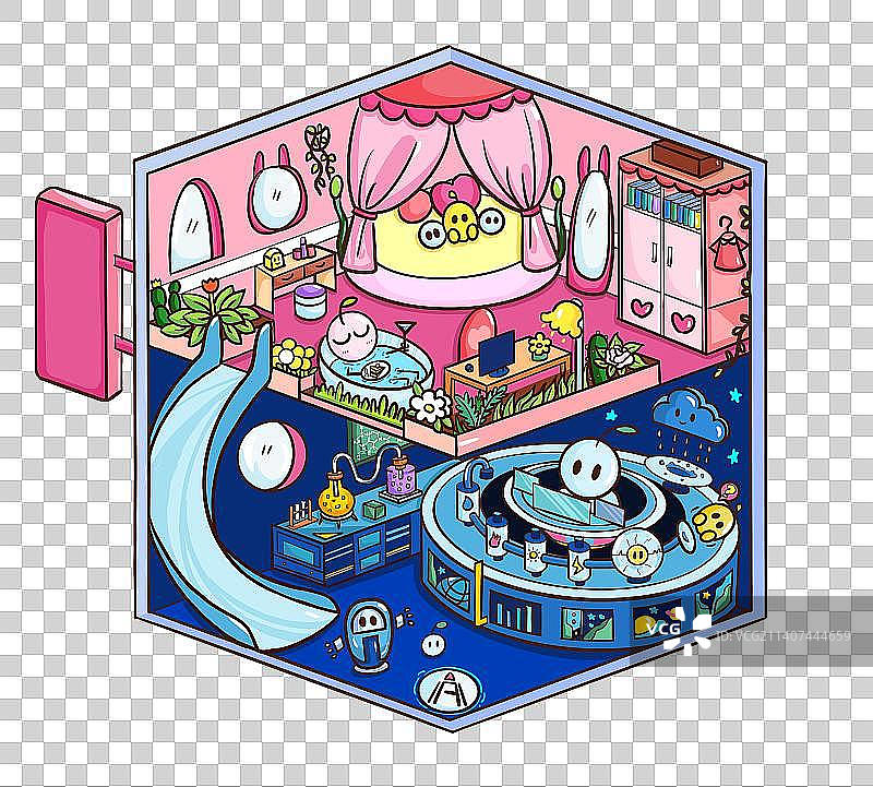 2.5D小房子图片素材