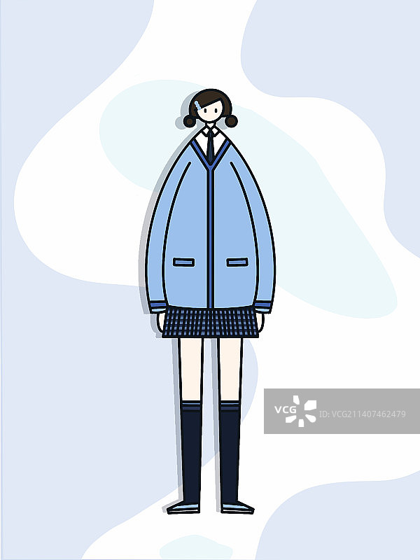 女孩的日常穿搭之学院风少女图片素材