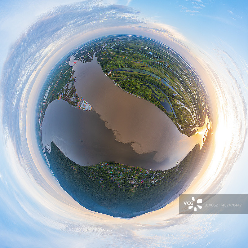 佳木斯抚远东极广场球形全景图片素材