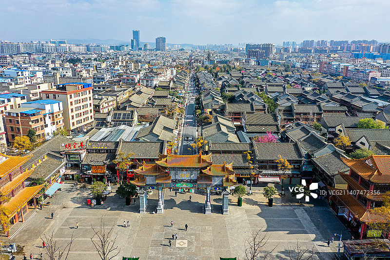 航拍云南昆明官渡古镇 历史街区旅游目的地图片素材