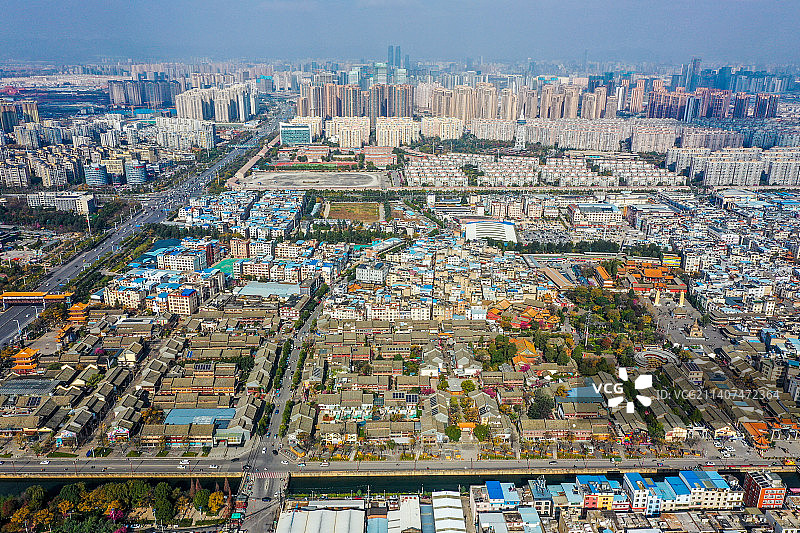 航拍云南昆明官渡古镇 历史街区旅游目的地图片素材