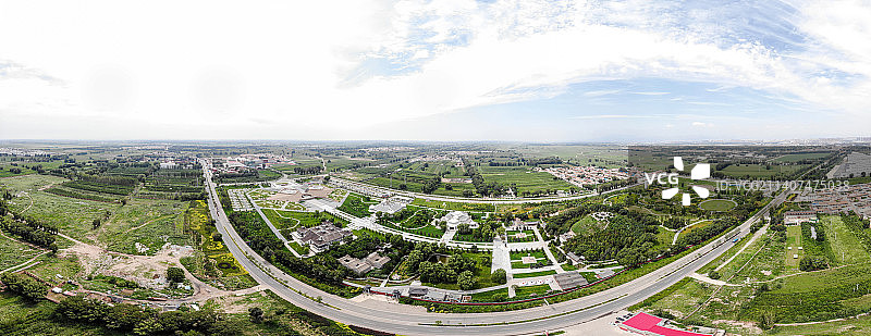 航拍内蒙古呼和浩特昭君博物院昭君墓景区图片素材