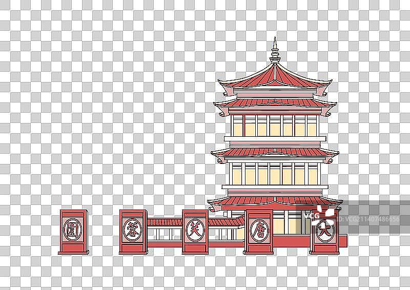 西安城市地标建筑大唐芙蓉园图片素材