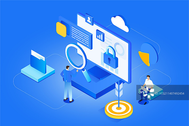 档案数据分析插画图片素材