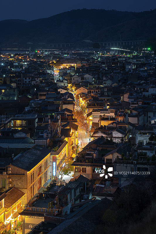 中国云南省大理市双廊古镇夜景图片素材
