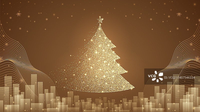 圣诞城市插画图片素材