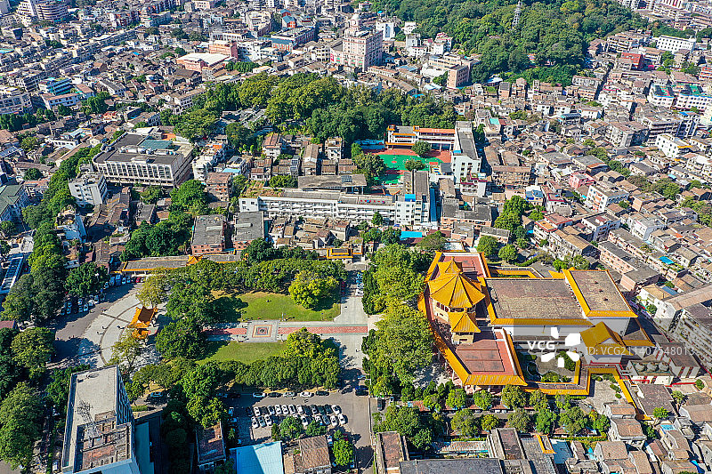 航拍广东省中山市孙中山纪念堂公园 城市地标建筑图片素材