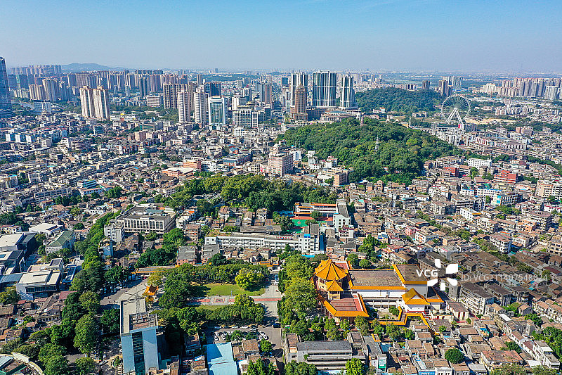 航拍广东省中山市孙中山纪念堂公园 城市地标建筑图片素材