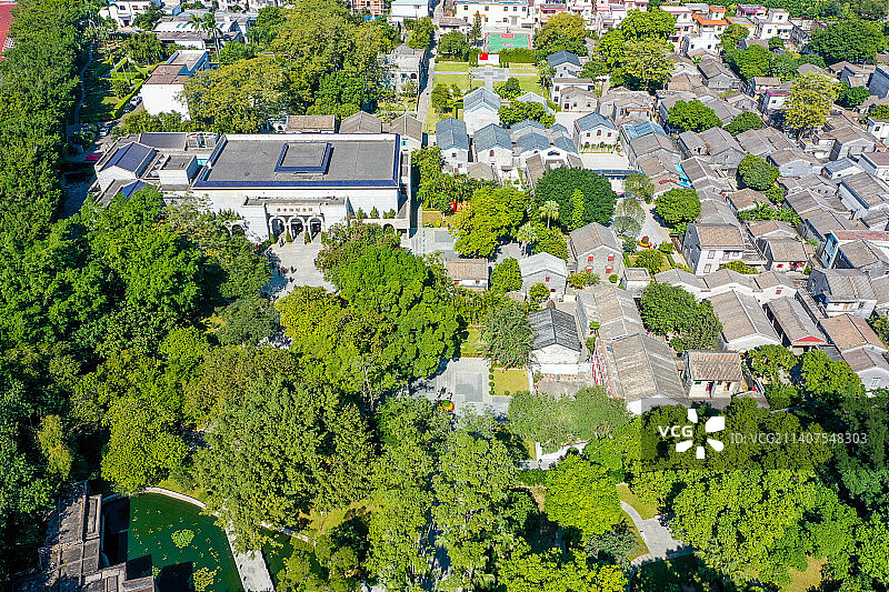 航拍广东省中山市孙中山故里旅游区 孙中山故居纪念馆 翠亨村传统民居展示区图片素材