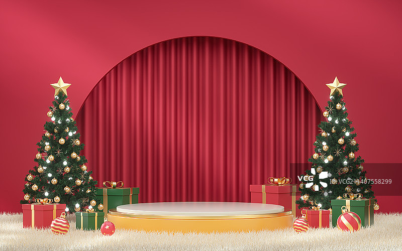 三维图形圣诞节日场景背景图片素材