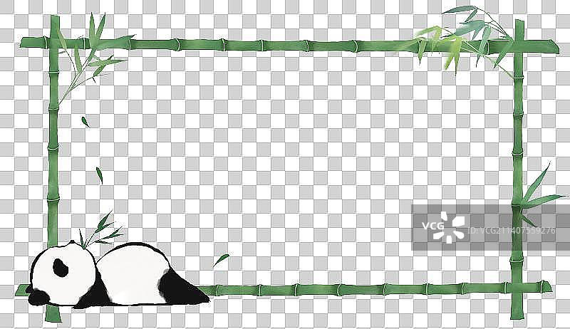 熊猫竹子边框素材图片素材