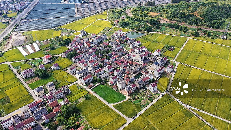 航拍乡村田园风光图片素材