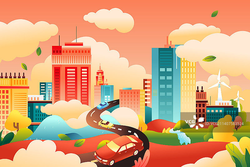 卡通兔年春节新年元旦年俗年货节购物消费元宵节美食汤圆餐饮网购家人团圆年夜饭春运城市建筑中国风矢量插画图片素材