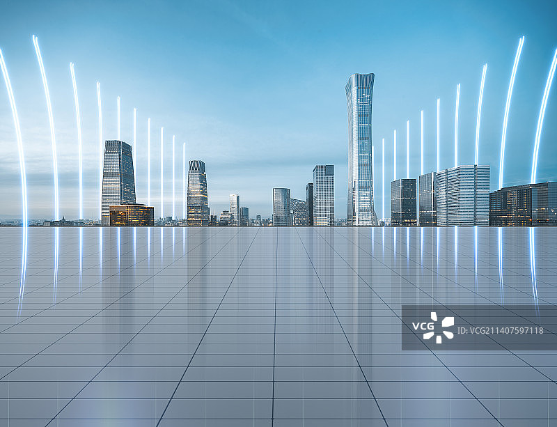 北京城市风光和科技概念背景图片素材