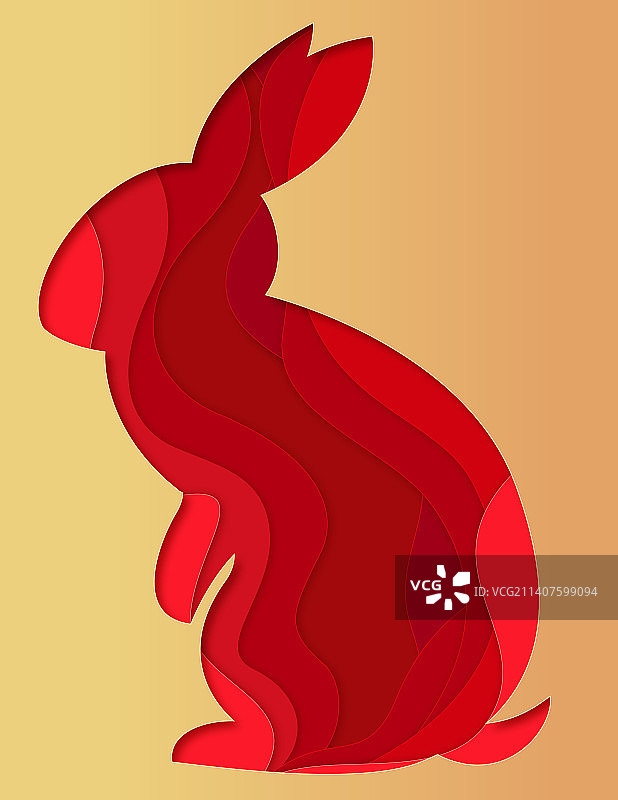 传统剪纸兔年新春新年春节中国风插画图片素材