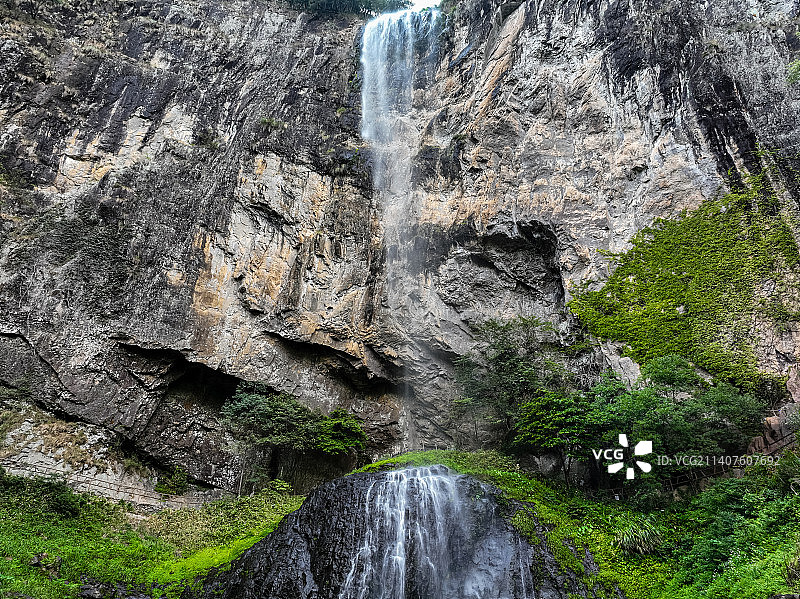 福建宁德鸳鸯溪峡谷风光航拍图片素材