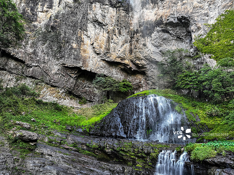 福建宁德鸳鸯溪峡谷风光航拍图片素材