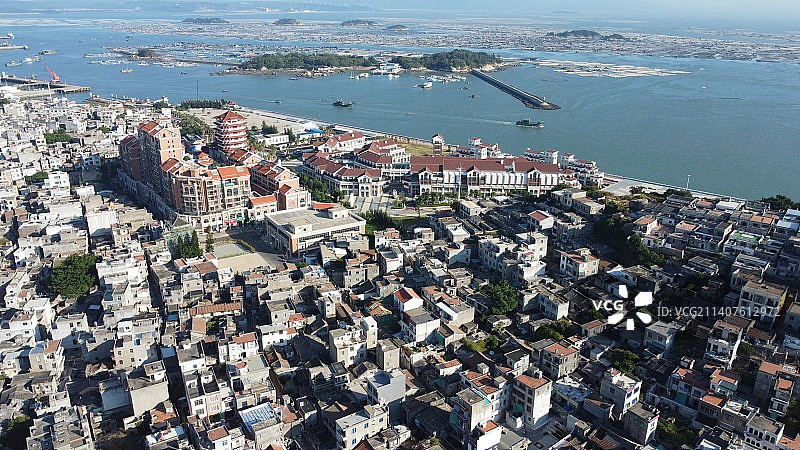 中国福建东山岛的城市航拍图片素材