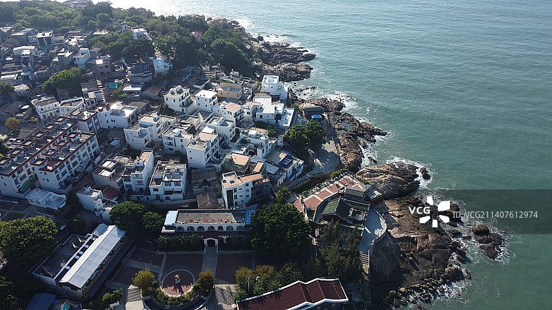 中国福建东山岛的城市航拍图片素材