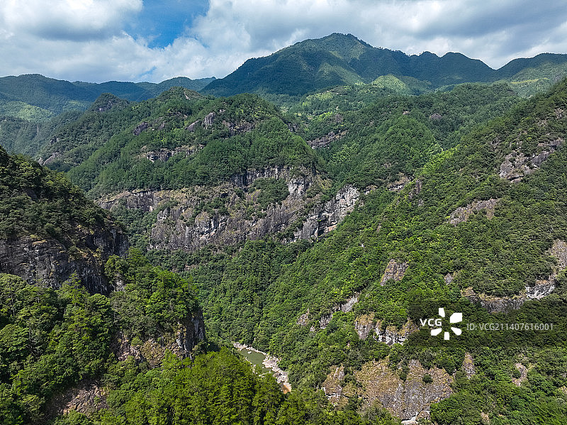 福建宁德鸳鸯溪峡谷风光航拍图片素材