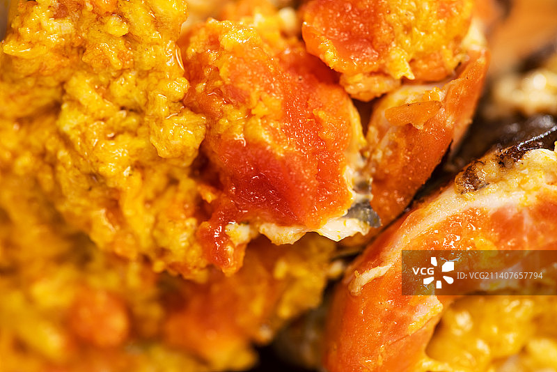 诱人蟹黄大特写图片素材