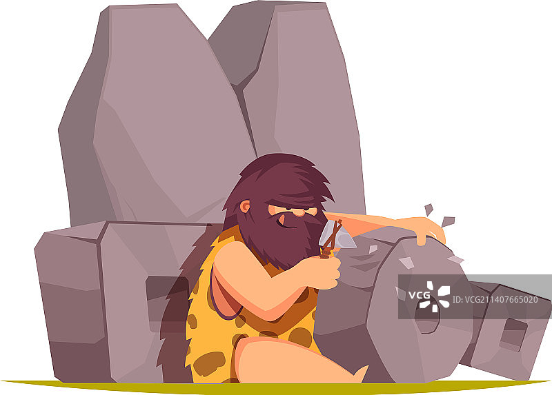 穴居人卡通图片素材