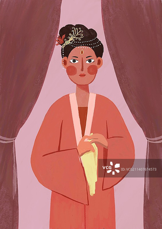 红楼梦十二金钗之秦可卿卡通手绘图片素材