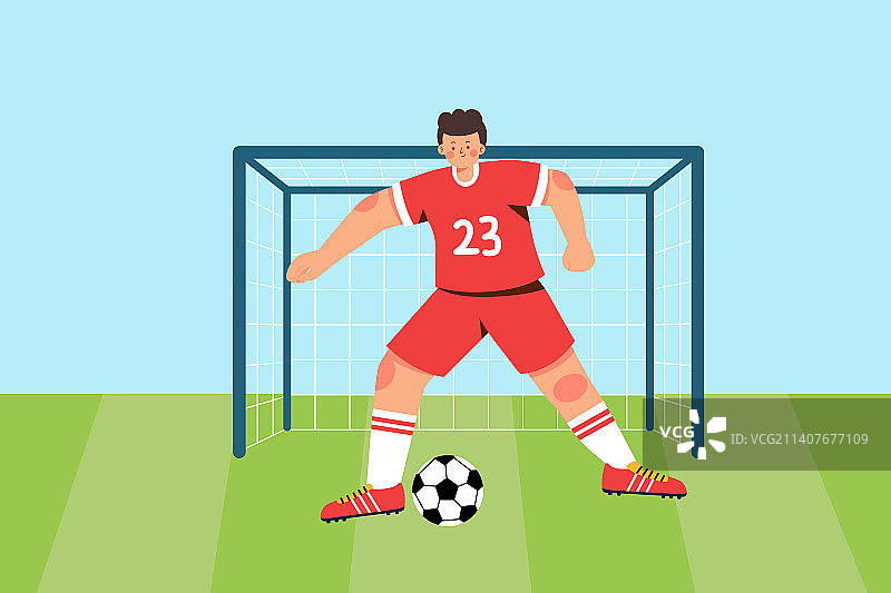 足球守门员矢量插画图片素材