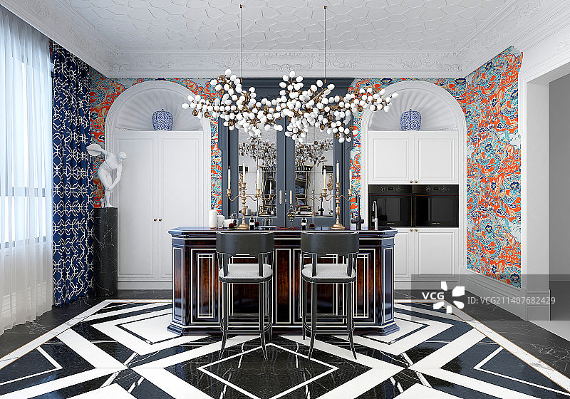 最新吧台餐厅效果图图片素材