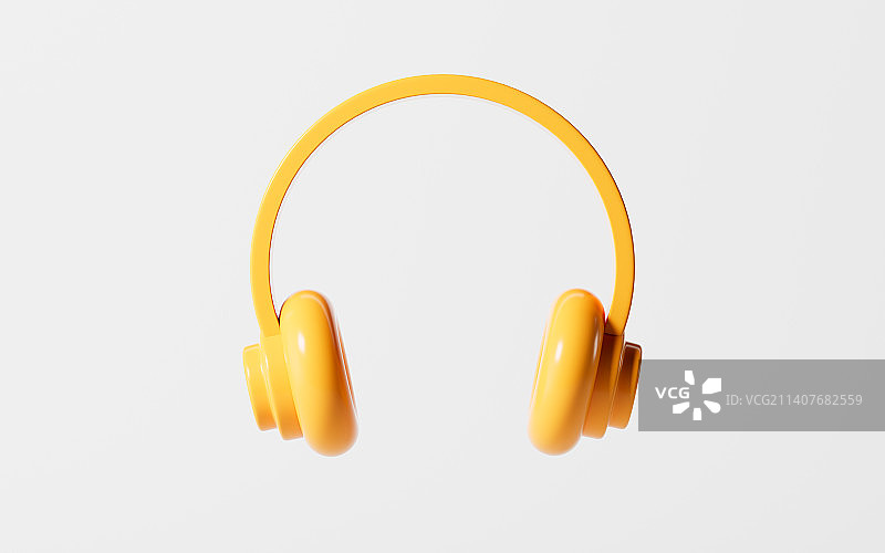 卡通风格的耳机3D渲染图片素材