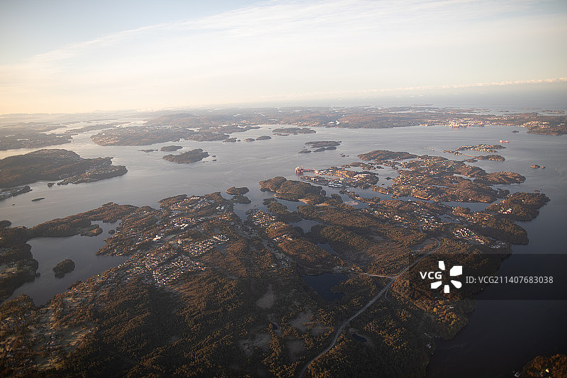 航拍北欧挪威北极圈内的风光图片素材