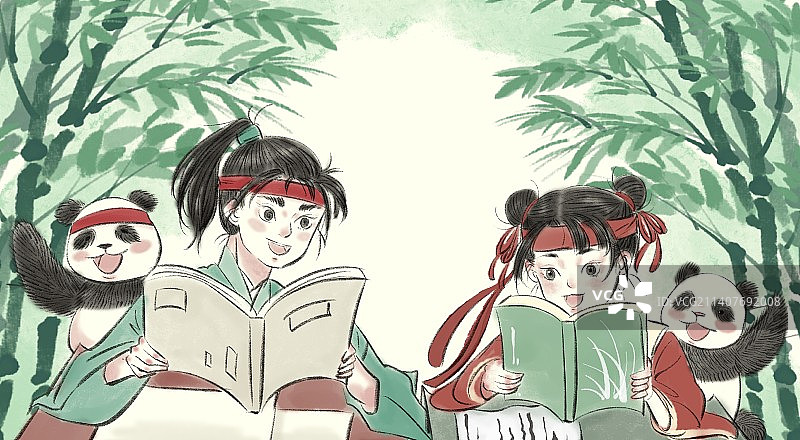 熊猫校园图片素材