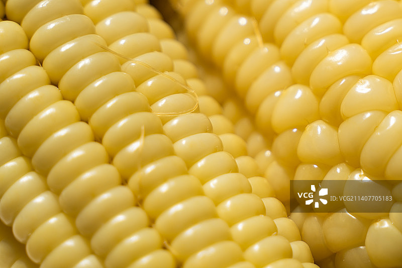 煮熟的玉米颗粒特写图片素材